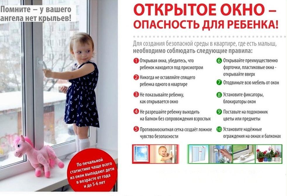Открытое окно- опасность для ребенка!.